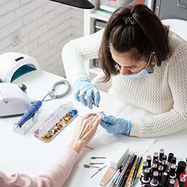 Nail Art Rhinestone Nail Rhinestone Kit, Glitter Flakes Sequins Studs Colorful DIY Crystals Decorations Pearls Gems Mixed Jewelry Nail Art Supplies (7 Boxes)