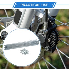 VekAuto 36 Pcs 14G J Bend Bicycle Spokes, 290mm Universal Steel Silver Tone