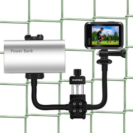 HAFOKO Picklebal Fence Mount for Gopro/Smartphone Fence Clamp for Mevo Start Fence Holder for Insta 360 X4/DJI Pocke/DJI Action Camera Game Changer Kit for Baseball Tennis Traning Recording