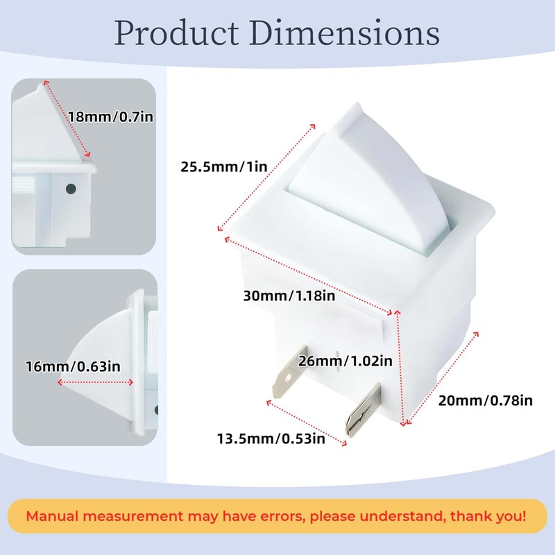 3 - Pack Universal Refrigerator Door Light Switch, 2 -