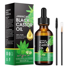 Shefave Rizinusöl Kaltgepresst Black Castor Oil, Kopfhaut Öl Rizinusöl für Wimpern und Augenbrauen, Hair Growth Oil, 100% Rein, Organic Rizinus Öl für Körper, 60ml
