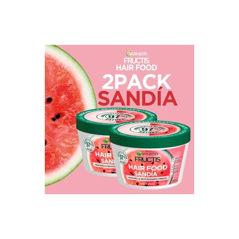 Kit Garnier Fructis HairFood Sandía mascarilla para cabello apagado 2Pack