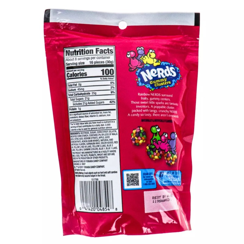 Nerds Gummy Clusters Chewy 8oz Recloseable Bag Crunchy and Chewy