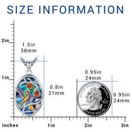 Eusense Hummingbird Necklace for Women Mom Men Hummingbird Jewelry 925 Sterling Silver Hummingbird Bird Pendant Abalone Shell Necklaces Gifts for Birthday Graduation Anniversary Valentine