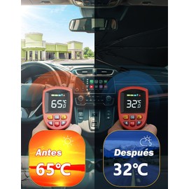 JOYTUTUS Parasol Coche Delantero, Parasol Plegable Coche con Barra Ajustable, Paraguas Parasol Coche Parabrisas Anti UV Rayos, para la mayoría de los Coches,SUV, Camiones