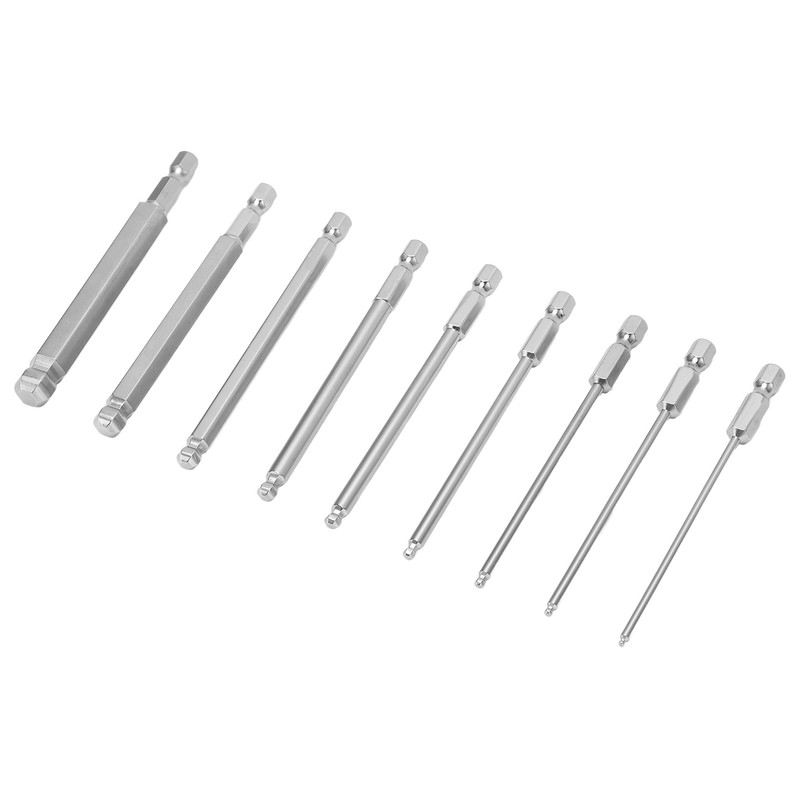 9pcs Hex Screwdriver Bit Set Rustproof S2 Steel Magnetic Ball