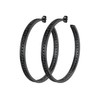 Richsteel Womens Stainless Steel Large Hoop Earrings Black Hypoallergenic Pierced