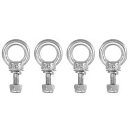 PATIKIL Lifting Shoulder Eye Bolts, M3x9 304 Stainless Steel Male Thread with Hex Screw Nut Gasket Flat Washer for Hanging Securing Chain Wire Rope, 4 Sets