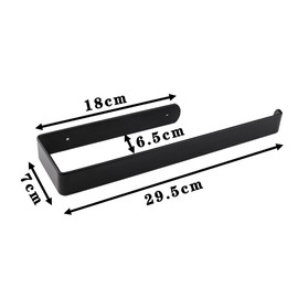 Csirnto Kitchen Roll Dispenser 1 Piece Kitchen Roll Holder Wall Hanging Kitchen Roll Holder Drillless Wall Mount Paper Roll Holder Made of Aluminium Black for Kitchen Bathroom Cabinets (Black)