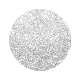 4 PCS Silver Sparkle Crushed Glitter Placemat Round Glam Decorative Table Mats Dinning Table Wedding Banquets (15.6 inch)