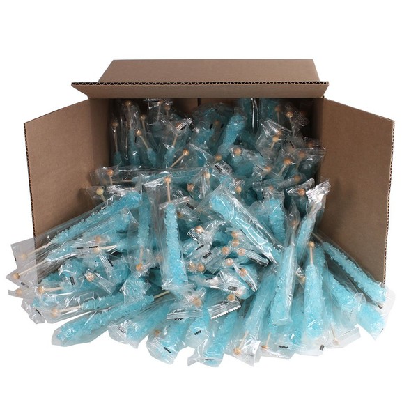 Extra Large Rock Candy Sticks: 144 Light Blue Cotton Candy Lollipop - Individually Wrapped - Espeez Rock Candy Sticks for Candy Buffet, Birthdays, Weddings, Receptions and Baby Shower