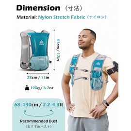 TRIWONDER Hydration Pack Backpack 5L Marathoner Running Race Hydration Vest (Blue - with 1.5L Water Bladder)