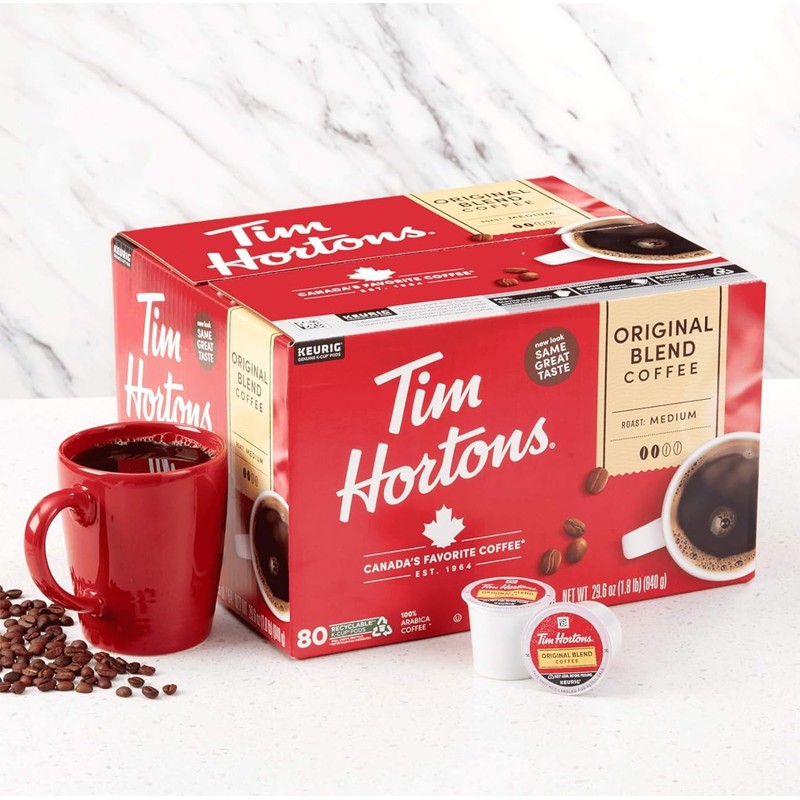 Tim Hortons Original Blend Medium Roast Coffee - 80 Single