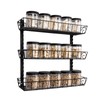 SWOMMOLY Adjustable Wall Mount Spice Rack, 3-Tier Dual-use (Multi-use) Organizer,