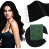 Ugeat Tape in Hair Extensions Human Hair Black 18 Inch