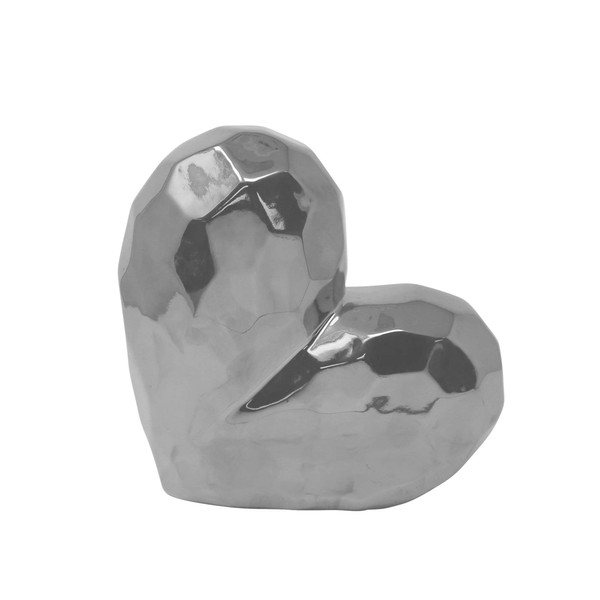 Sagebrook Home Glassy Ceramic Heart Shaped Sculpture