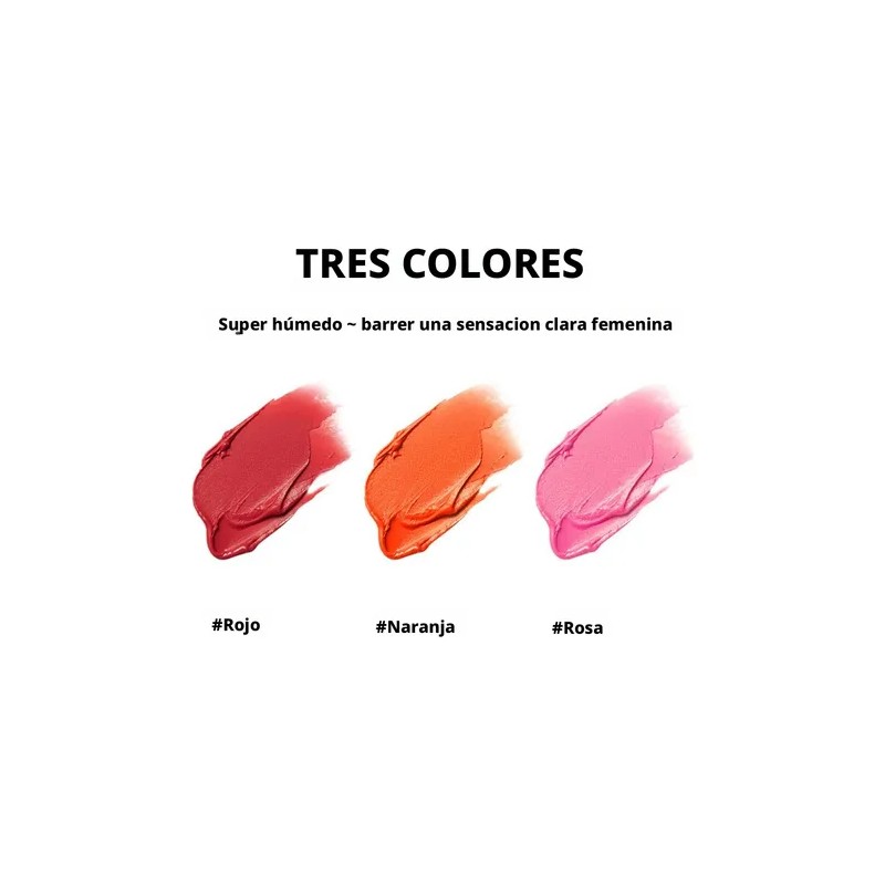 Rubor Barra Lotlash Rosa Pack 3 Tonos Para Labios Y