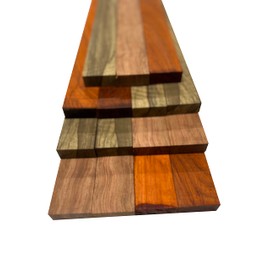 Exotic Wood Zone | Variety Pack of 15 Cutting Board Blocks of Sapele, Black Limba, Padauk | ¾ x 2 inches (3/4" x 2" x 18", Sapele| Black Limba | Padauk)