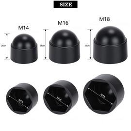 Noosverl Bolt Covers Black Screw Caps M16 Nuts/24mm, Plastic Screws Caps,Protective Screw Covers For Nuts And Bolts Set M16 (24PCS)