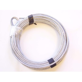 Advantage 3/16", 7x19, Galvanized Steel Winch Cable (50 Ft with Thimble Eye)