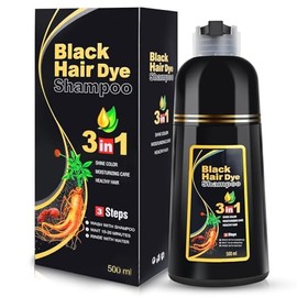 Instant Negro Hair Tinte Shampoo 3 En 1 para Cobertura de Cabello Gris para Mujeres y Hombres Ingredientes A Base de Hierbas 16.9 Oz