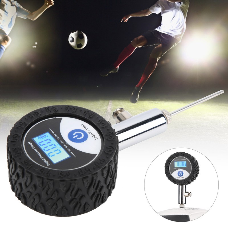 Mini Soccer Ball Pressure Gauge Volleyball Basketball Barometers with Digital