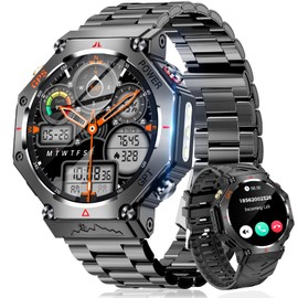Smart Watch, Military Standard, Built-in GPS, 2 Types of Bands, Bluetooth Calls, Line/Message Notifications, CHATGPT Included, 3 ATM Waterproof, 100+ Exercise Modes, GPS Exercise Recording, Pedometer