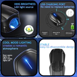 2PCS Car Door Lights Logo Projector Rechargeable Universal,Rechargeable Wireless Car Door Projector Lamp,HD Vehicle Welcome Lights,Shadow Ghost Lamp,Emergency Light(Logo for Ca-di)