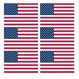 Unbranded 6 mini USA FLAG STICKERS,DECAL