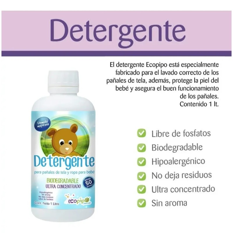 Kit Lavado Pañales De Tela Detergente Lavadero Manita