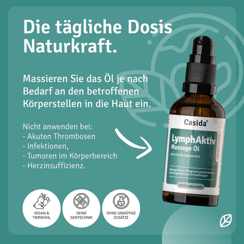 Casida LymphAktiv Massage Oil - Stimulating Massage Oil Made from