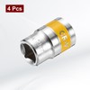 sourcing map 4pcs 1/2" Drive 6 Points Socket 19mm Metric