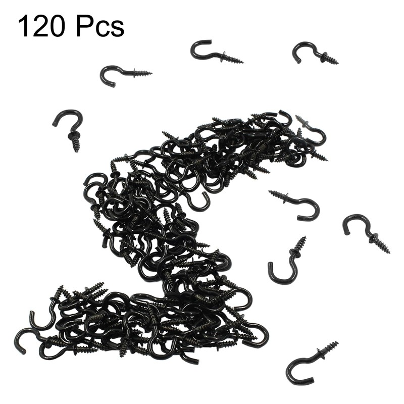 Biaungdo 120 Pcs 1/2" Ceiling Cups Hooks Screw Hooks Screw-in