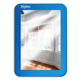 Playbees Magnetic Locker Mirror - Blue - Ideal for School Locker, Bathroom, Refrigerator, Office Cabinet, Workshop Toolbox, Home Use, Locker Accessory - 5" x 7"
