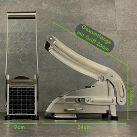 Topcroft ® High Quality Chip Cutter - 2 Inserts - Non-Slip Vacuum Suction Base - Vegetable Cutter - French Fries Cutter - Quick & Easy Chip Making