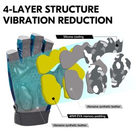 Vgo... 1Pair Cycling Gloves,Bike Gloves,Half Finger Bicycle Gloves with Anti-Slip Shock-Absorbing Pad,Light Weight SL2520(Blue,M)