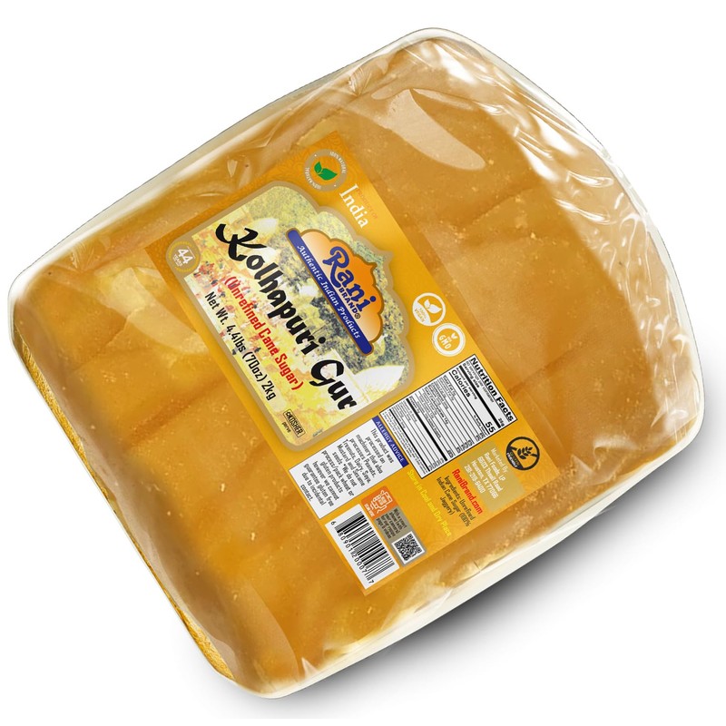 Rani Kolhapuri Gur (Jaggery) 70oz (4.4lbs) 2kg ~ Unrefined Cane