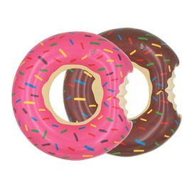 Topfunyy 2 Pack 23.6-inch Donut Pool Floats Inflatable Swimming Rings Tubes for Swimming, Swim Raft, Summer Beach Games, Party Decoration