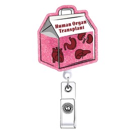 Human Organ Transplant Doctor Badge Reel Retractable for Nurse Funny Surgery OR Badge Holder with Alligator Clip Cute Healthcare Nursing RN CNA Medical Badge Clip ID Card