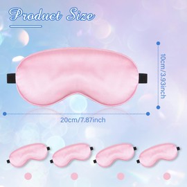 4 Silk Sleep Mask Smooth Soft Eye Mask Eye Mask with Adjustable Shoulder Strap Eye Mask Sleep Shading Travel Relaxation(Pink)