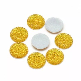 Unbranded 10 pcs Druzy Resin Embellishment Cabochons Yellow – 10mm – Shimmer Style
