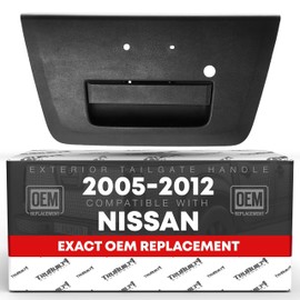 T1A Tailgate Handle Assembly Replacement w/Keyhole - Compatible with 2005-2012 Nissan Frontier, 09-15 Nissan NP300 - Textured Black - OEM 90606-EA810, 81576
