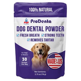 Pup Labs ProDenta, All-Natural Dog Dental Powder for Teeth Cleaning, Dental Powder for Dogs Teeth with Breath Freshener. Easy to use for Tartar Removal and Leaky Gums. Made in USA, 30 Servings
