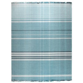 EORC Area Rugs for Living Room & Home Décor – Non-Slip Hand-Knotted Wool Flat Weave Oriental Rug Provides Comfort & Beauty, Indoor Floor Area Rug for Bedroom, Dining Room, & Offices Blue, 4ft x 6ft