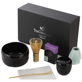 Matcha Set, Kuroraku Raku Bowl, Uji Matcha, Japanese Version, Easy Instruction Manual Included (English Language Not Guaranteed) (Laminated), Harumatsu Uobayashi, Tea Ceremony