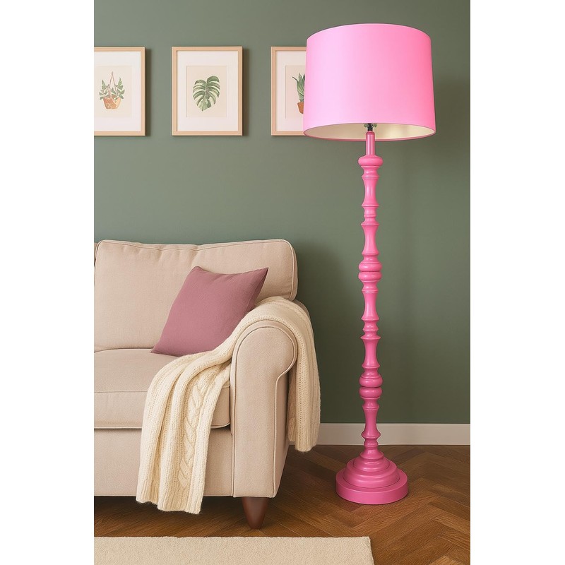 Heritage Kids Sculpted Wood Floor Lamp, Pink