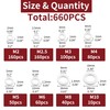 AIMUNOK 660 Pieces 8 Sizes White Nylon Washers Assortment Kit,