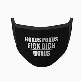 Copytec Mouth Mask FICK Dich Mode Hokus Pokus Cover Fabric Stitched #34649