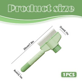 Pet Massage Comb, Hair Removal Brush with Button for Short, Long & Curly Fur ( Green)