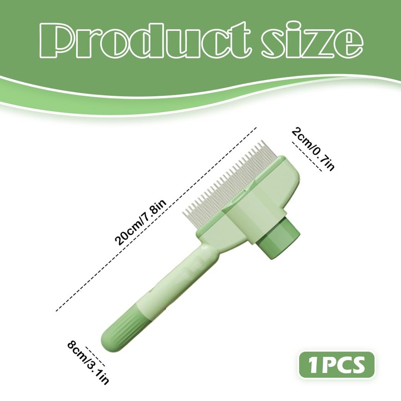 Pet Massage Comb, Hair Removal Brush with Button for Short,
